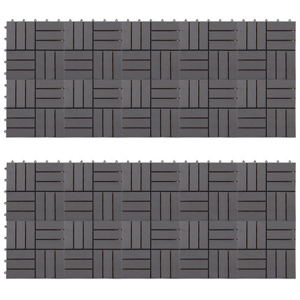 Terrasse Flise 20 pcs Grå 30 x 30 cm Akacietræ