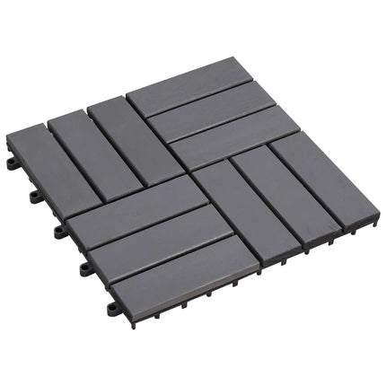 Terrasse Flise 30 pcs Grå 30 x 30 cm Akacietræ