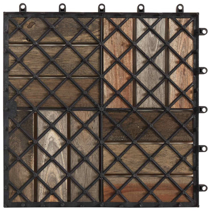 Terrasse Flise 30 pcs Grå 30 x 30 cm Akacietræ
