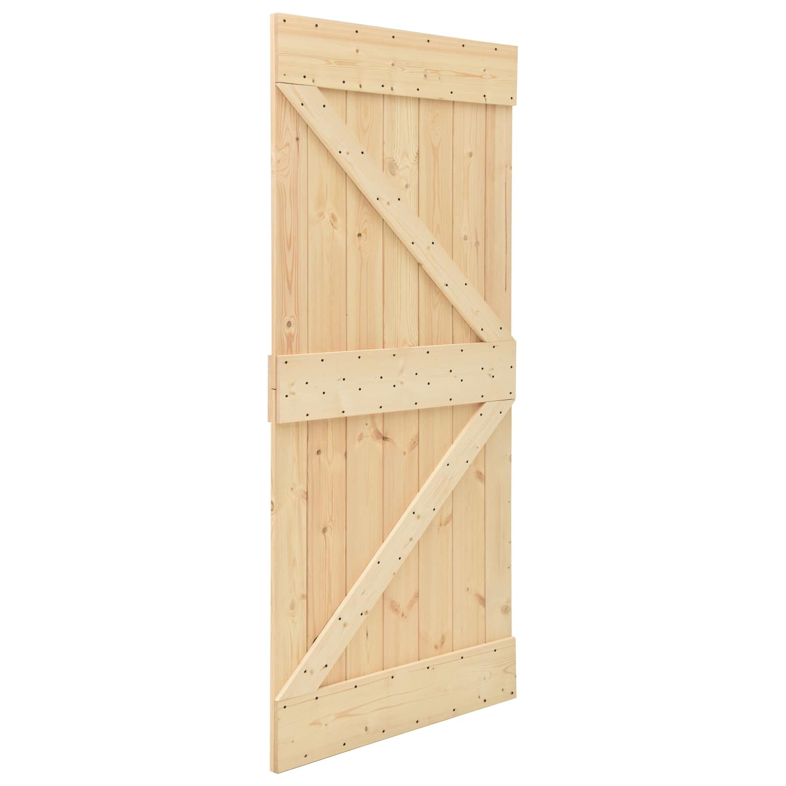 Skydedør 2 pcs Naturfarvet og sort Massivt fyrretræ