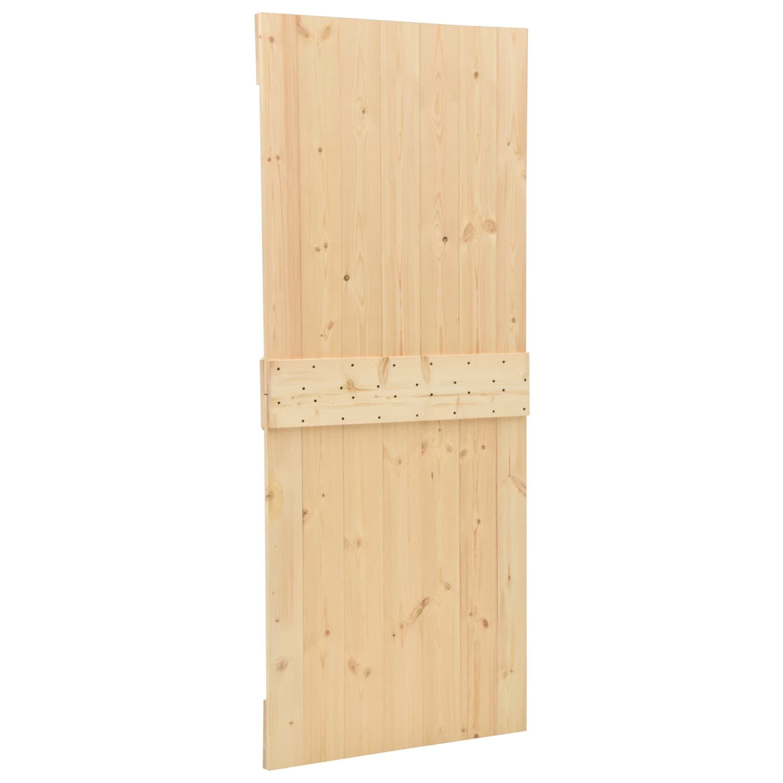 Skydedør 2 pcs Naturfarvet og sort Massivt fyrretræ
