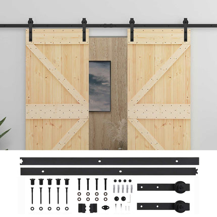 Skydedør 2 pcs 100 x 210 cm Massivt fyrretræ