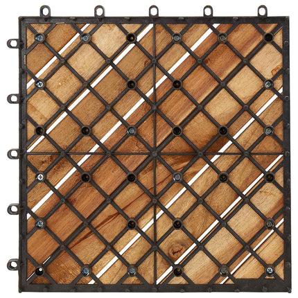 Terrasse Flise 30 pcs Brun 30 x 30 cm Akacietræ