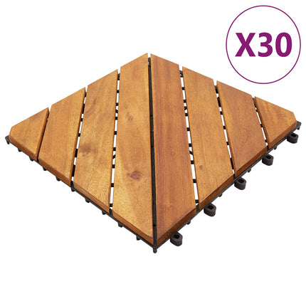 Terrasse Flise 30 pcs Brun 30 x 30 cm Akacietræ