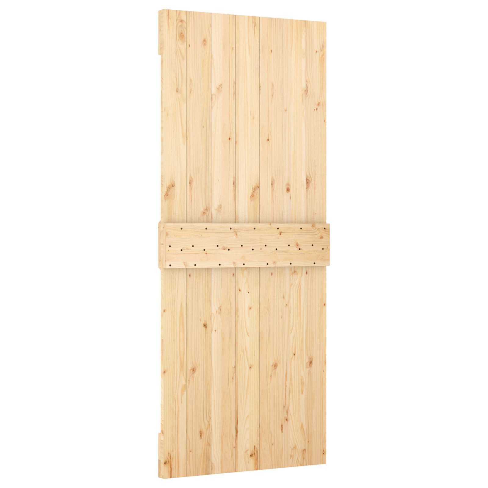 Skydedør Natur og hvid 85 x 210 cm Massivt Fyrretræ