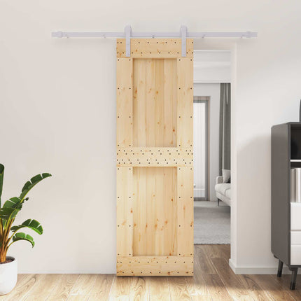 Skydedør Natur og hvid 70 x 210 cm Massivt Fyrretræ