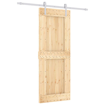Skydedør Natur og hvid 80 x 210 cm Massivt Fyrretræ