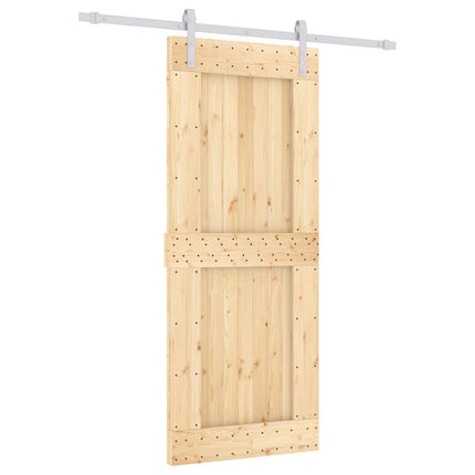 Skydedør Natur og hvid 85 x 210 cm Massivt Fyrretræ