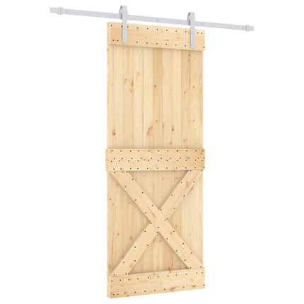 Skydedør Natur og hvid 85 x 210 cm Massivt Fyrretræ