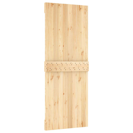 Skydedør Natur og hvid 80 x 210 cm Massivt Fyrretræ
