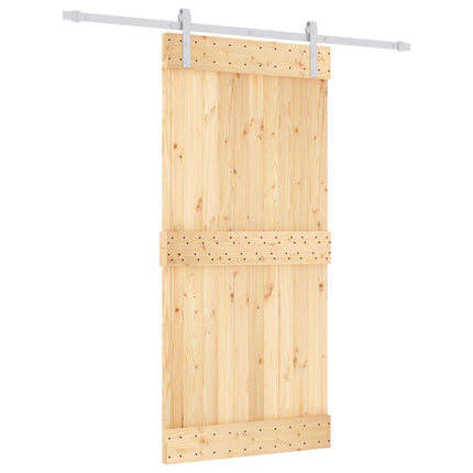 Skydedør Natur og hvid 95 x 210 cm Massivt Fyrretræ