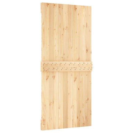 Skydedør Natur og hvid 95 x 210 cm Massivt Fyrretræ