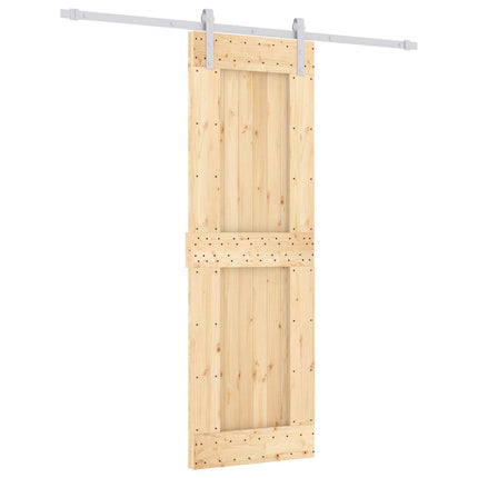 Skydedør Natur og hvid 70 x 210 cm Massivt Fyrretræ