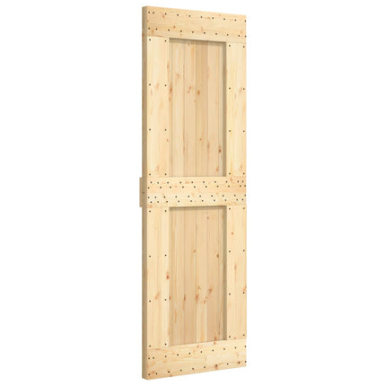 Skydedør Natur og hvid 70 x 210 cm Massivt Fyrretræ
