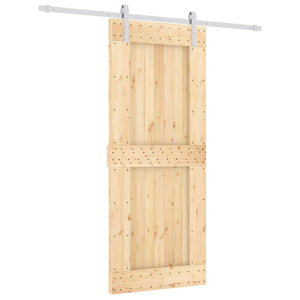 Skydedør Natur og hvid 85 x 210 cm Massivt Fyrretræ