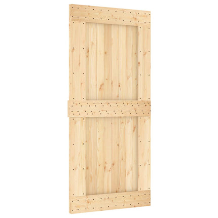 Skydedør Natur og hvid 95 x 210 cm Massivt Fyrretræ