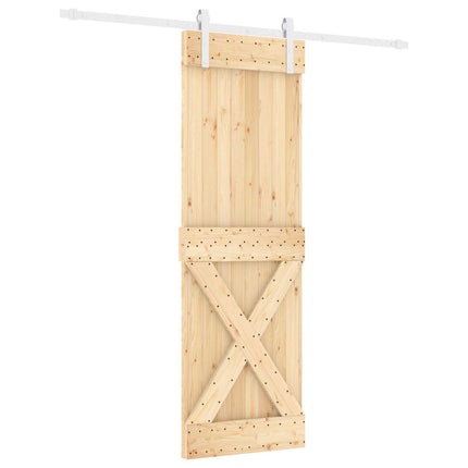 Skydedør Natur og hvid 70 x 210 cm Massivt Fyrretræ