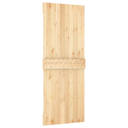Skydedør Natur og hvid 80 x 210 cm Massivt Fyrretræ