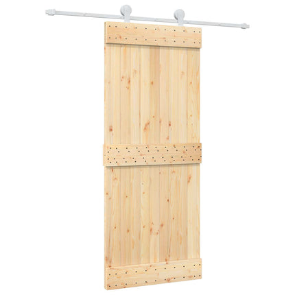 Skydedør Natur og hvid 85 x 210 cm Massivt Fyrretræ