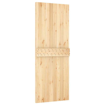 Skydedør Natur og hvid 80 x 210 cm Massivt Fyrretræ