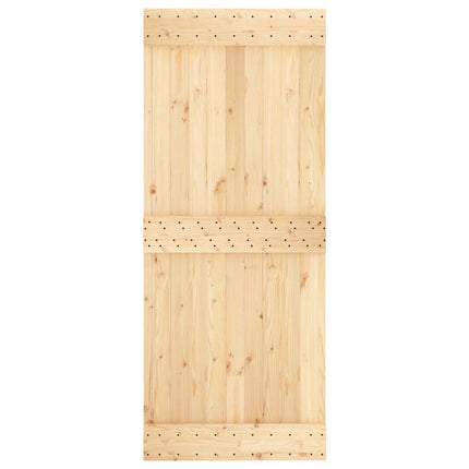 Skydedør Natur og hvid 85 x 210 cm Massivt Fyrretræ