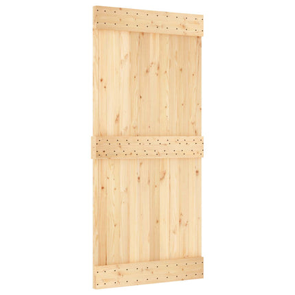 Skydedør Natur og hvid 95 x 210 cm Massivt Fyrretræ
