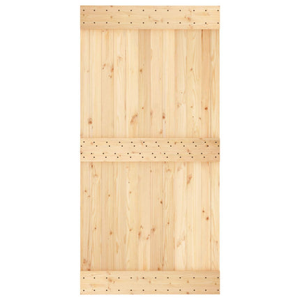 Skydedør Natur og hvid 100 x 210 cm Massivt Fyrretræ