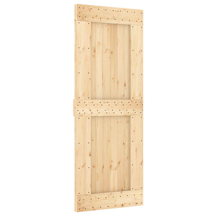 Skydedør Natur og hvid 80 x 210 cm Massivt Fyrretræ