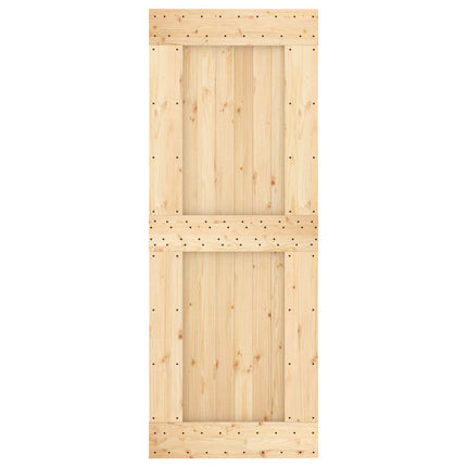 Skydedør Natur og hvid 80 x 210 cm Massivt Fyrretræ