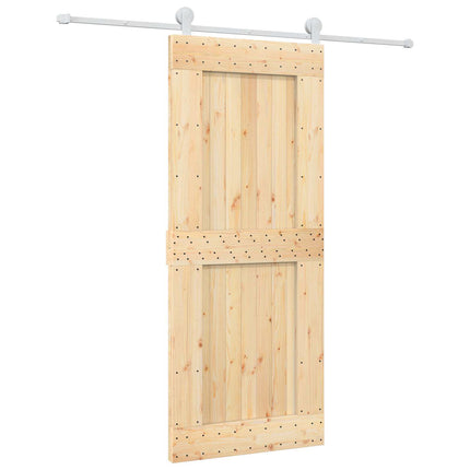 Skydedør Natur og hvid 85 x 210 cm Massivt Fyrretræ
