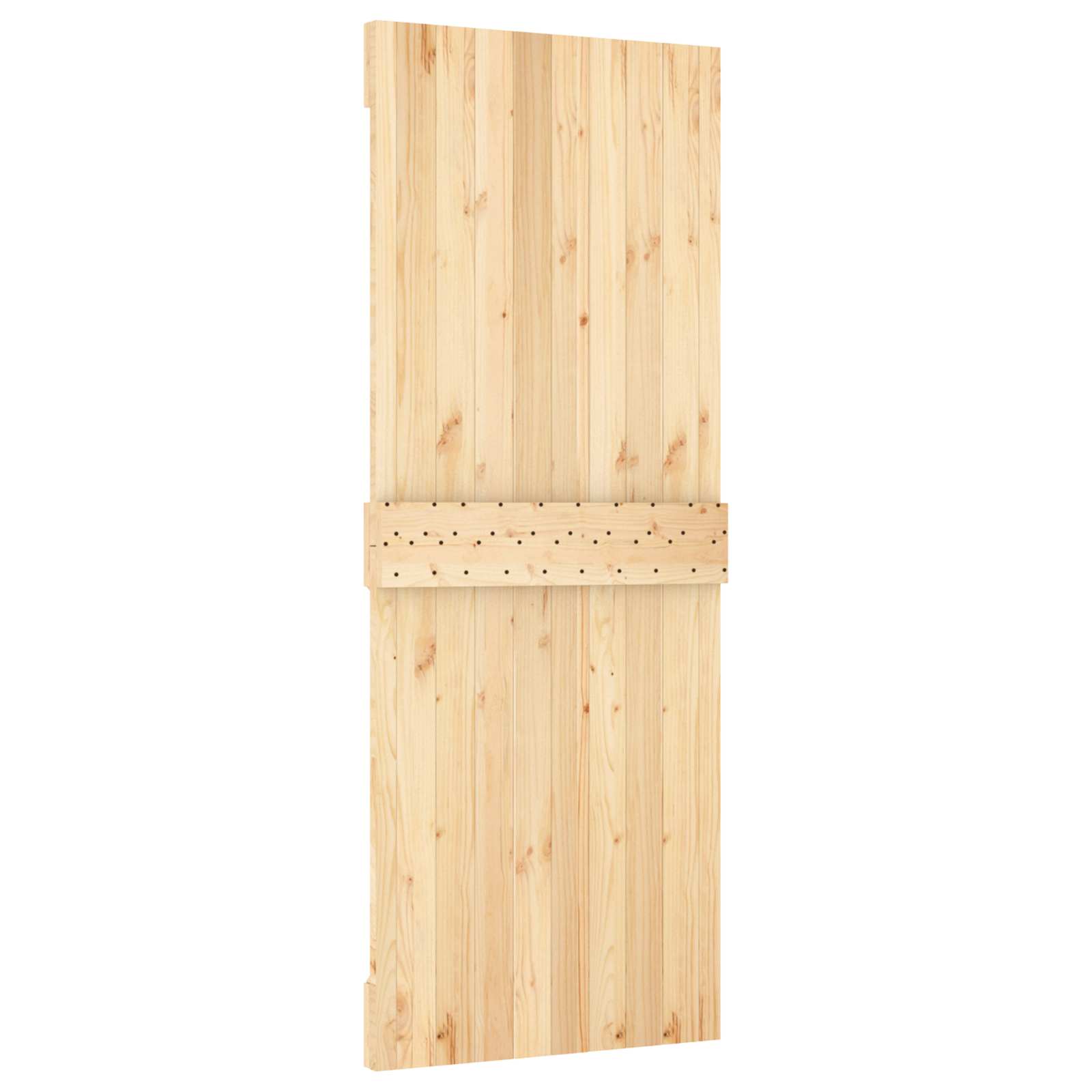Skydedør Natur og hvid 80 x 210 cm Massivt Fyrretræ