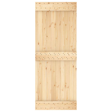 Skydedør Natur og hvid 80 x 210 cm Massivt Fyrretræ