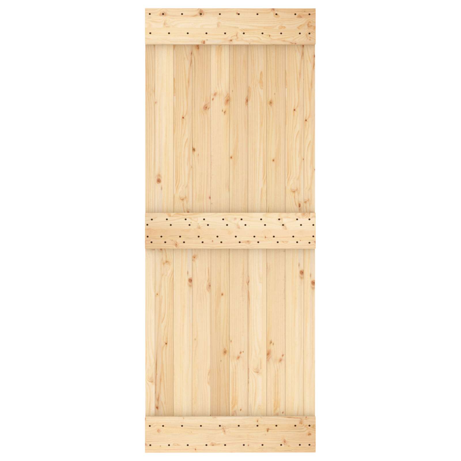 Skydedør Natur og hvid 80 x 210 cm Massivt Fyrretræ