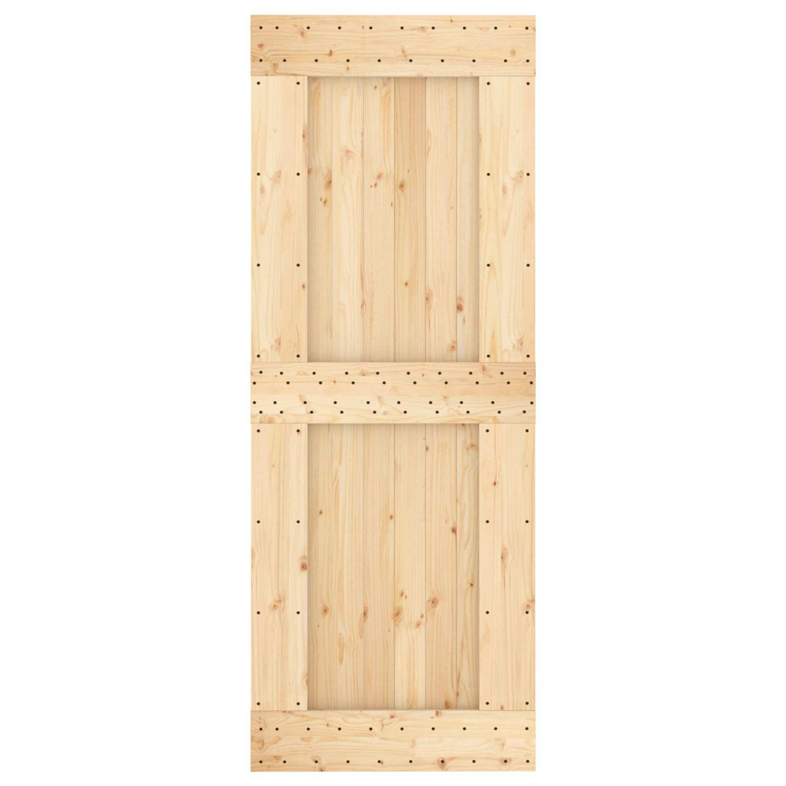 Skydedør Natur og hvid 80 x 210 cm Massivt Fyrretræ