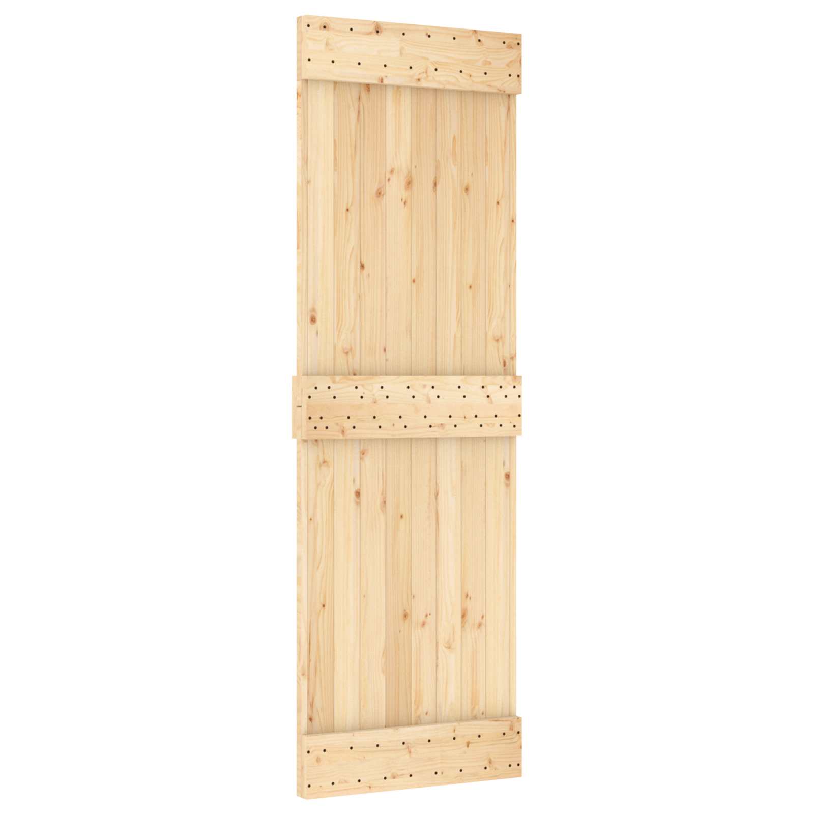 Skydedør Natur og hvid 70 x 210 cm Massivt Fyrretræ