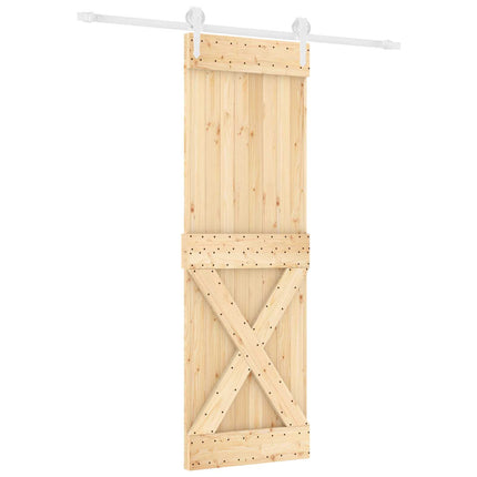 Skydedør Natur og hvid 70 x 210 cm Massivt Fyrretræ