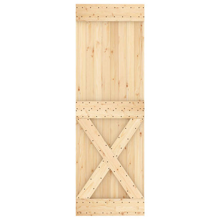 Skydedør Natur og hvid 70 x 210 cm Massivt Fyrretræ