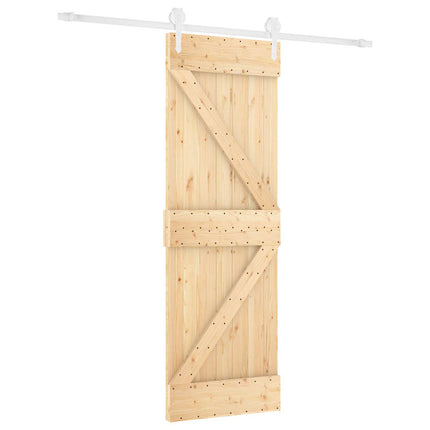Skydedør Natur og hvid 70 x 210 cm Massivt Fyrretræ