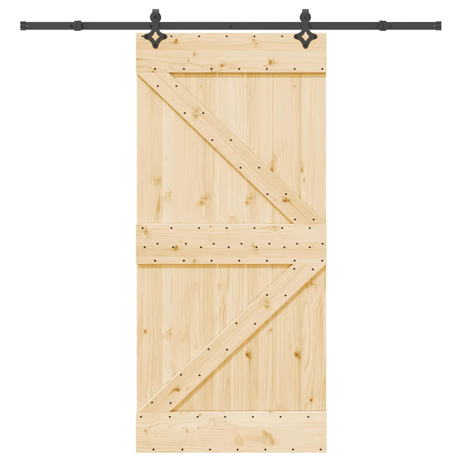 Skydedør NARVIK Naturfarvet og sort 95 x 210 cm (213,5 cm)