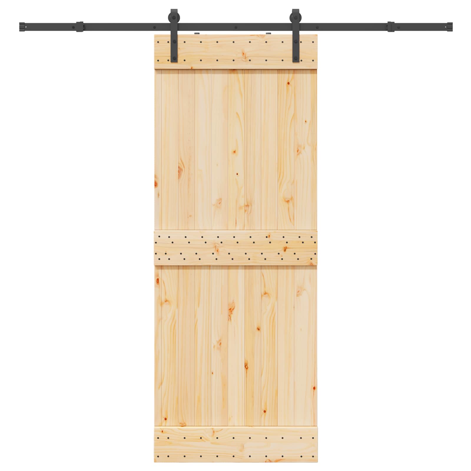 Skydedør NARVIK Naturfarvet og sort 80 x 210 cm (213,5 cm)