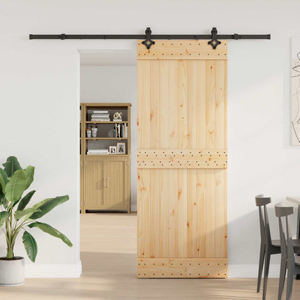 Skydedør NARVIK Naturfarvet og sort 80 x 210 cm (213,5 cm)