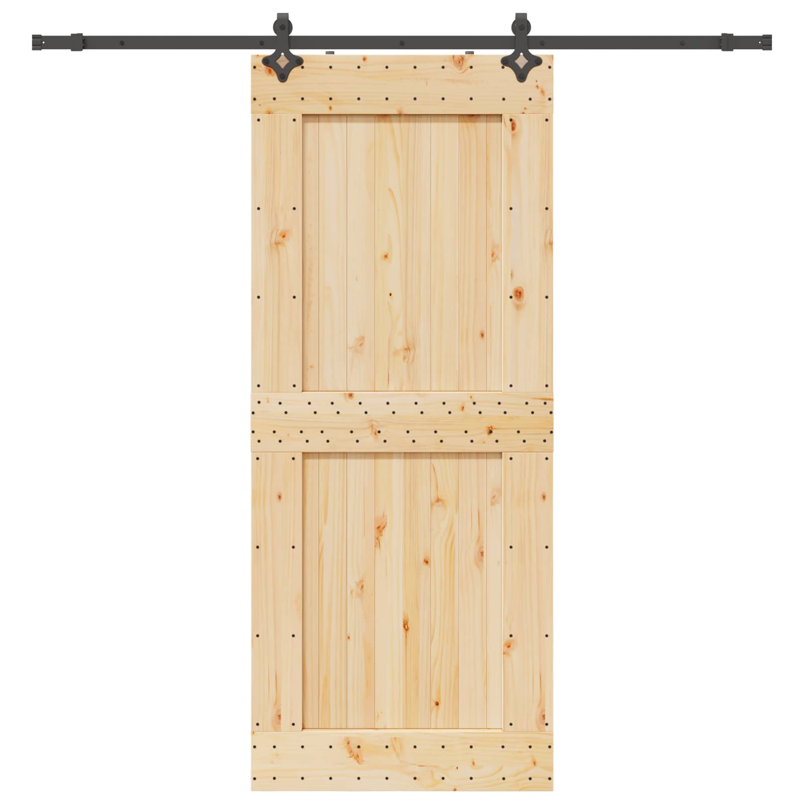 Skydedør NARVIK Naturfarvet og sort 95 x 210 cm (213,5 cm)