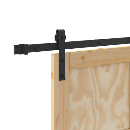 Skydedør Naturfarvet og sort 83 x 232 cm Massivt fyrretræ