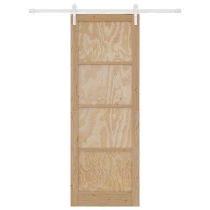 Skydedør Natur og hvid 83 x 232 cm Massivt fyrretræ