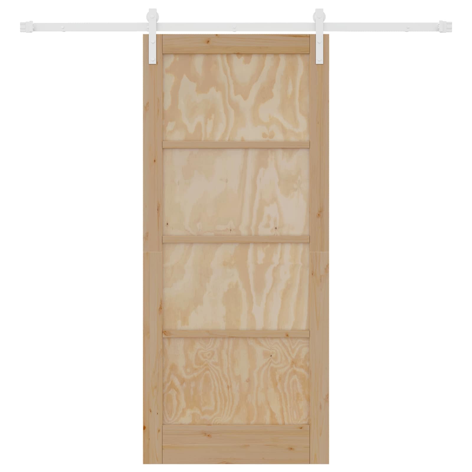 Skydedør Natur og hvid 86 x 198,5 cm Massivt fyrretræ