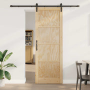 Skydedør Naturfarvet 83 x 232 cm Massivt fyrretræ