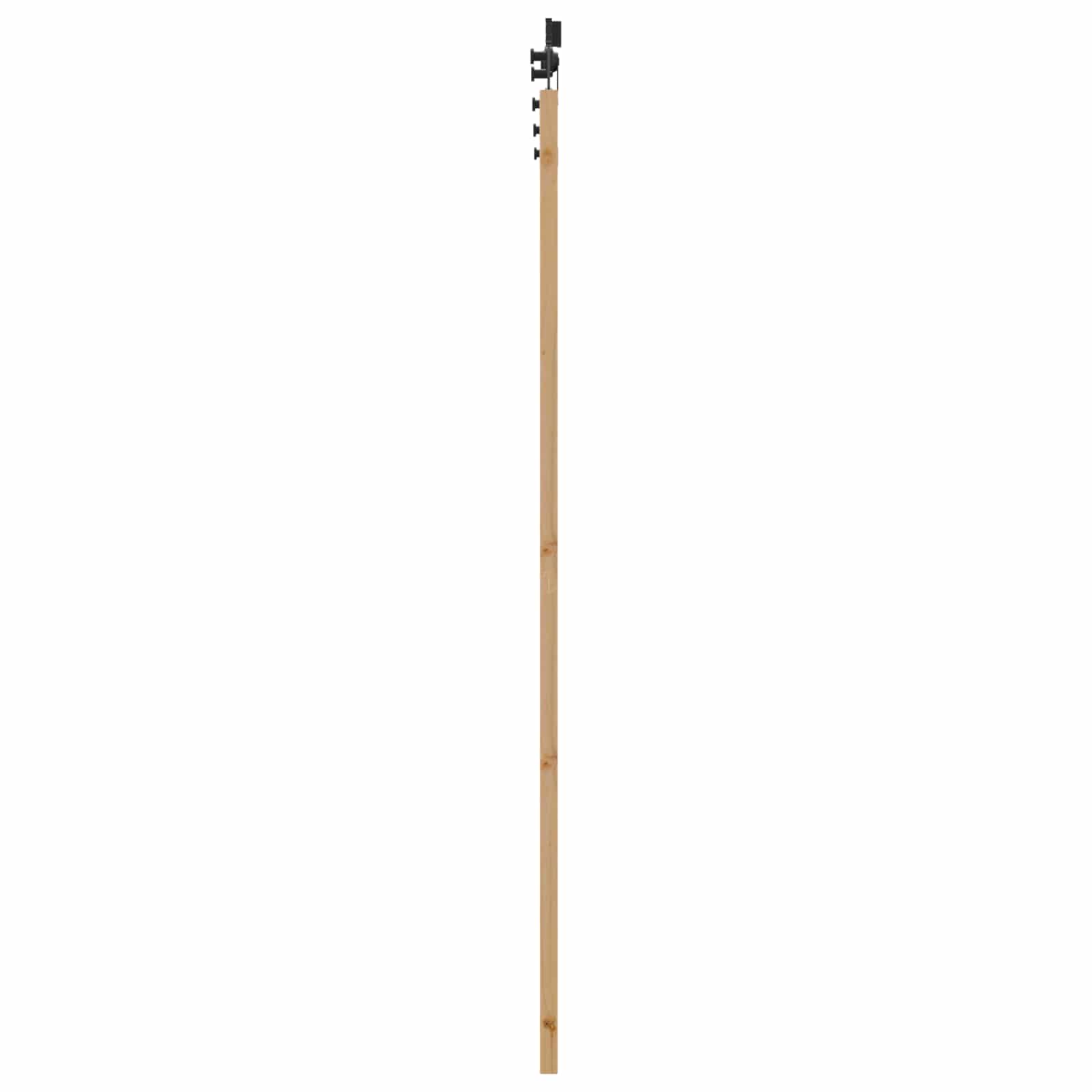 Skydedør Naturfarvet og sort 86 x 211 cm Massivt fyrretræ