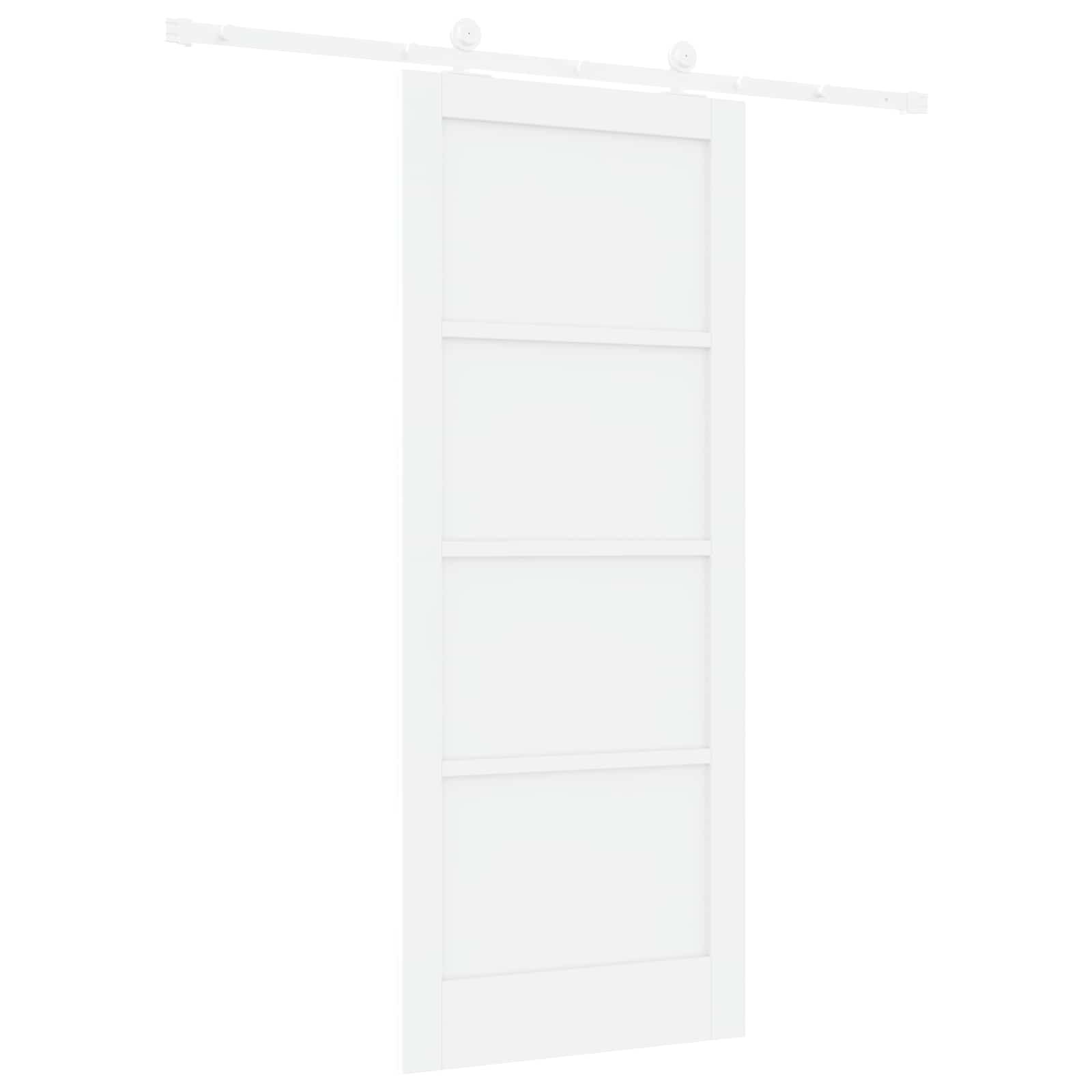 Skydedør Hvid 83 x 202 cm Massivt fyrretræ