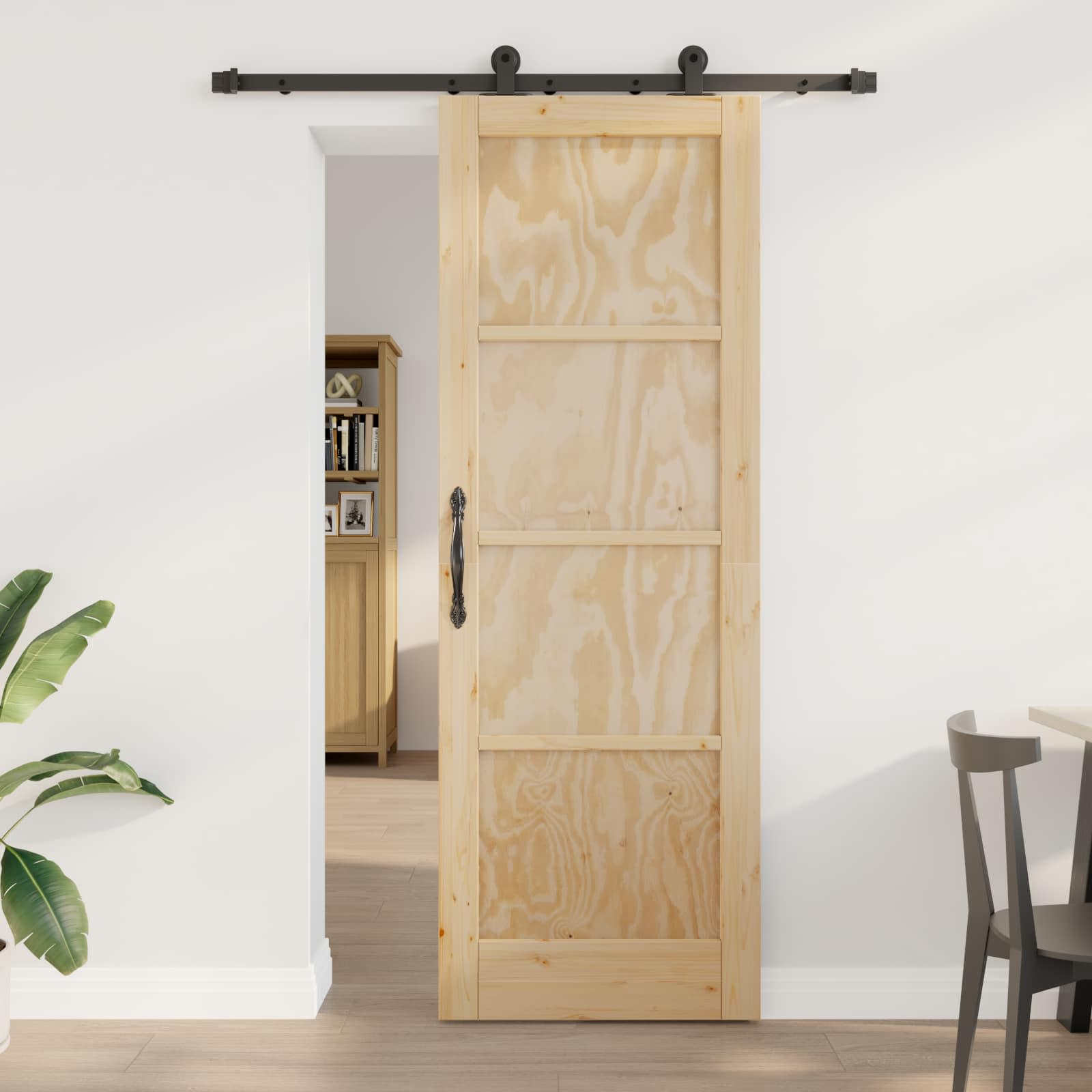 Skydedør ORKDAL Naturfarvet 73,5 x 211 cm Massivt fyrretræ