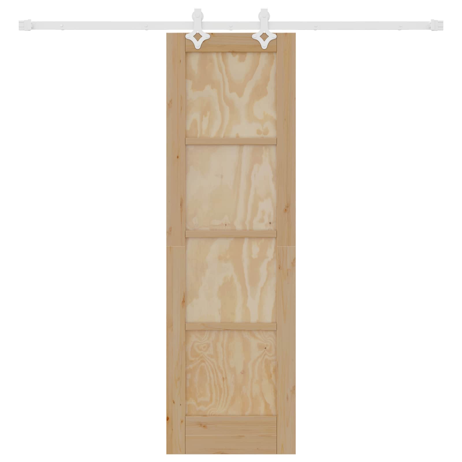 Skydedør Natur og hvid 61 x 198,5 cm Massivt fyrretræ